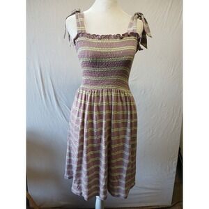 Toad & co nwot small gemina sleeveless dress striped pockets boho chic surfer